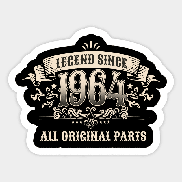 Retro Vintage Birthday Legend Since 1964 Sticker by star trek fanart and more